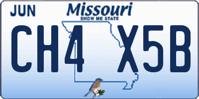 MO license plate CH4X5B