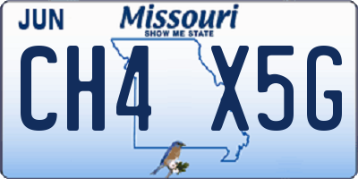 MO license plate CH4X5G