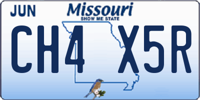 MO license plate CH4X5R