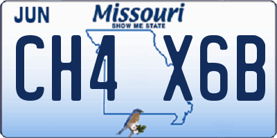 MO license plate CH4X6B