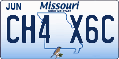 MO license plate CH4X6C