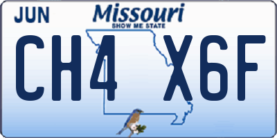 MO license plate CH4X6F