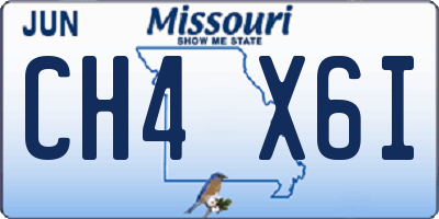 MO license plate CH4X6I