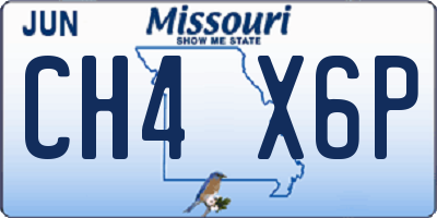 MO license plate CH4X6P