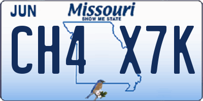 MO license plate CH4X7K