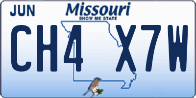 MO license plate CH4X7W