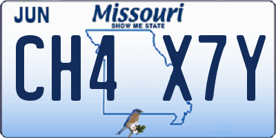MO license plate CH4X7Y