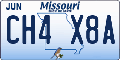 MO license plate CH4X8A