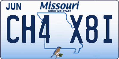 MO license plate CH4X8I