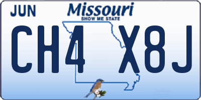 MO license plate CH4X8J