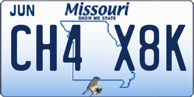 MO license plate CH4X8K