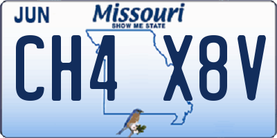 MO license plate CH4X8V