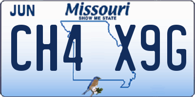 MO license plate CH4X9G