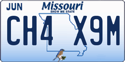 MO license plate CH4X9M