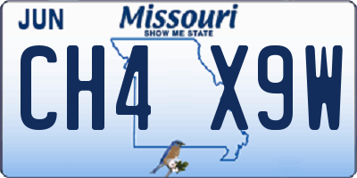 MO license plate CH4X9W