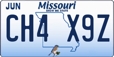 MO license plate CH4X9Z