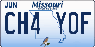 MO license plate CH4Y0F