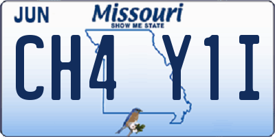 MO license plate CH4Y1I