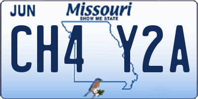MO license plate CH4Y2A