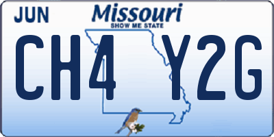 MO license plate CH4Y2G
