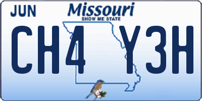 MO license plate CH4Y3H