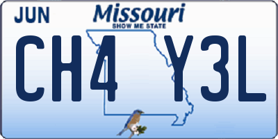 MO license plate CH4Y3L