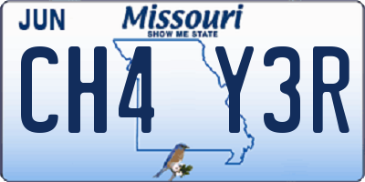 MO license plate CH4Y3R