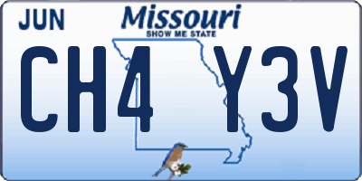 MO license plate CH4Y3V