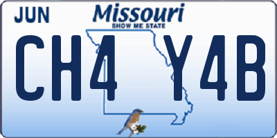 MO license plate CH4Y4B