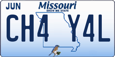 MO license plate CH4Y4L