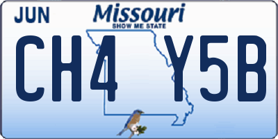 MO license plate CH4Y5B