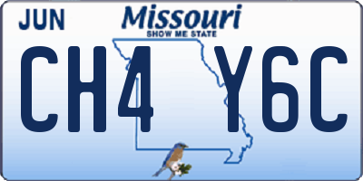 MO license plate CH4Y6C