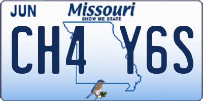 MO license plate CH4Y6S