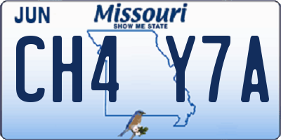 MO license plate CH4Y7A