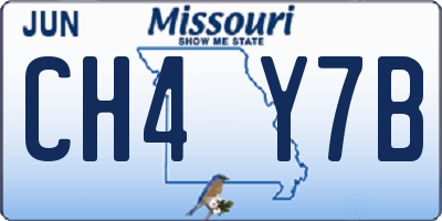 MO license plate CH4Y7B