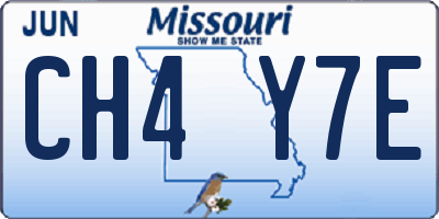 MO license plate CH4Y7E