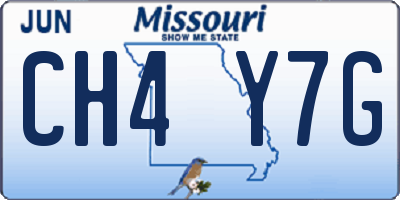 MO license plate CH4Y7G