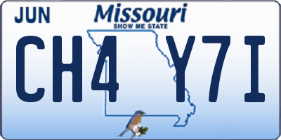 MO license plate CH4Y7I