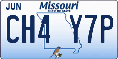 MO license plate CH4Y7P