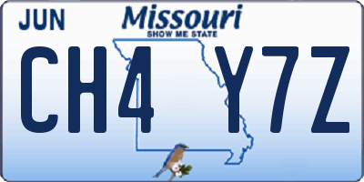 MO license plate CH4Y7Z