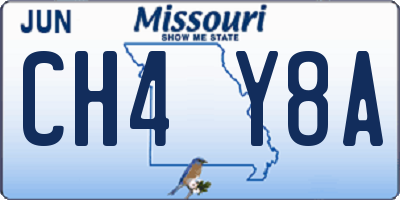 MO license plate CH4Y8A