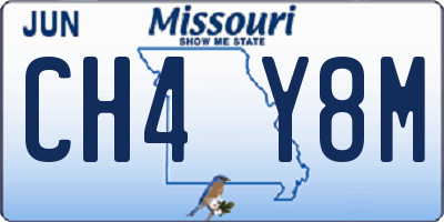 MO license plate CH4Y8M