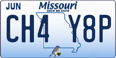MO license plate CH4Y8P