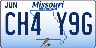 MO license plate CH4Y9G