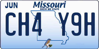 MO license plate CH4Y9H