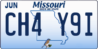 MO license plate CH4Y9I
