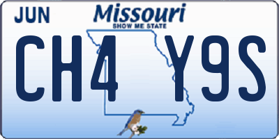 MO license plate CH4Y9S