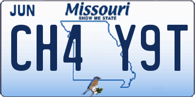 MO license plate CH4Y9T