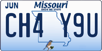 MO license plate CH4Y9U