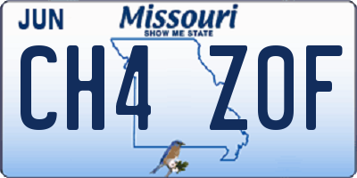 MO license plate CH4Z0F